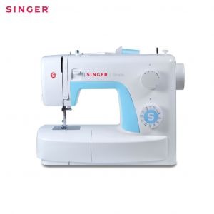 จักรกระเป๋าหิ้ว Mechanical 21 ลาย ขาว-ฟ้า (Mechanical 21 Stitches white -Blue) รุ่น3221