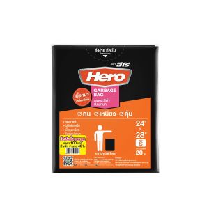 ถุงขยะ สีดำ แบบหนา ขนาด 24X28นิ้ว (แพ็ก 2X40) HERO