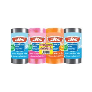 ถุงขยะ แบบม้วน คละสี ขนาด 18X20นิ้ว (แพ็ก 4X25) HERO