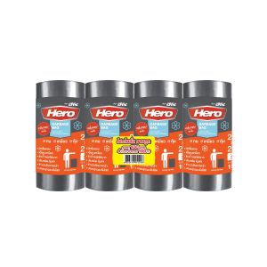 ถุงขยะ แบบม้วน สีเทา มาตรฐาน ขนาด 24X28นิ้ว (แพ็ก 4X15) HERO